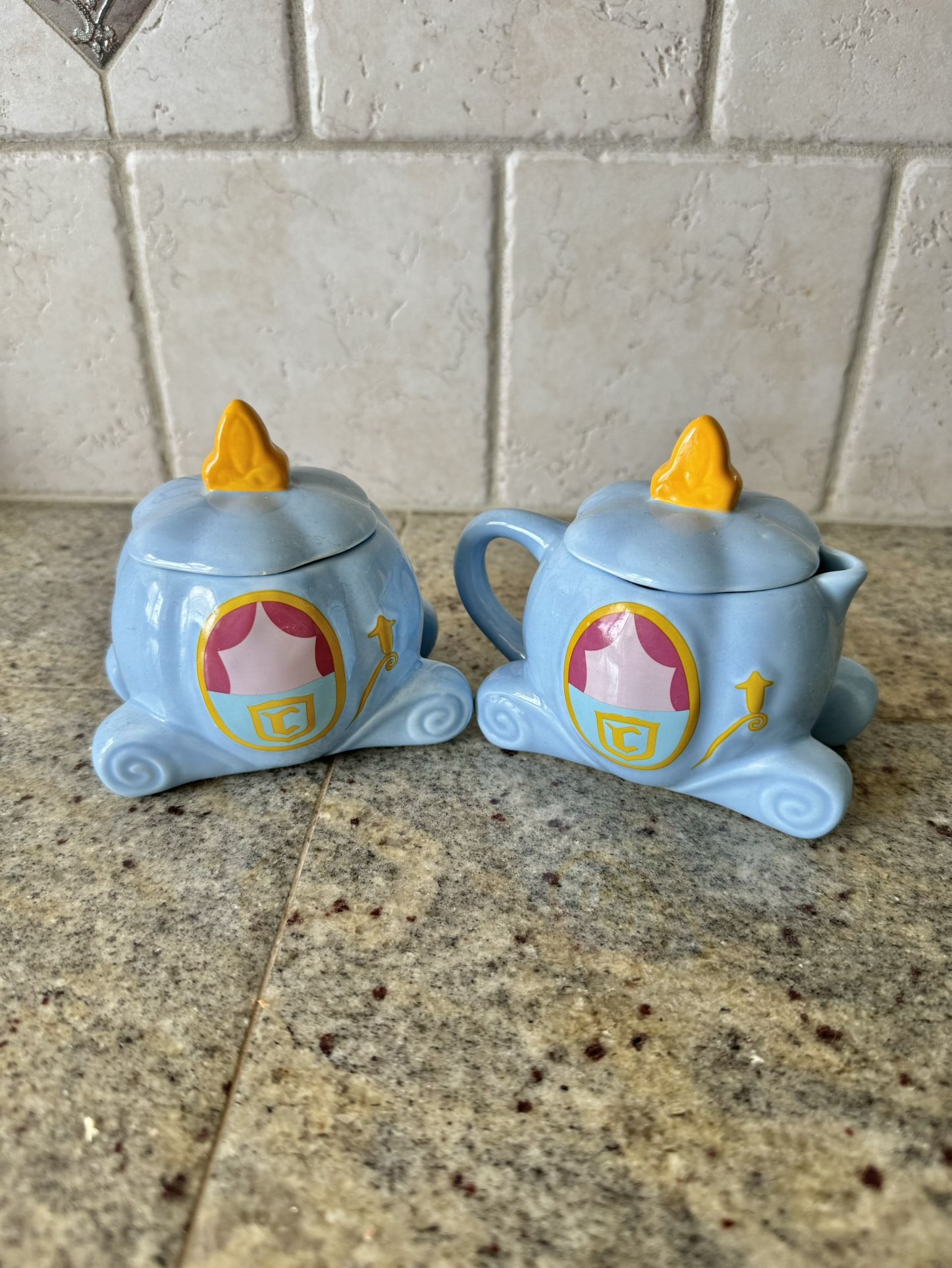 Disney Rae Dunn Collaboration “Cinderella Carriage  Sugar & Creamer Set”