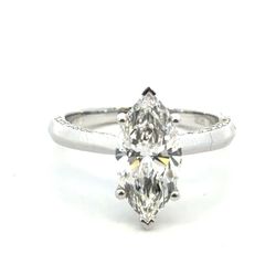 Woman’s Ladies 14k White Gold Lab Grown Marquise Cut 2.92 CTW Diamond Engagement Ring Size 7 GP3131234