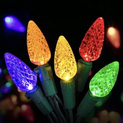 Christmas Lights, 100Leds 33Ft Colorful Connectable Outdoor Christmas Lights, Plug-in Waterproof Christmas Lights Outdoor for Christmas Tree, P