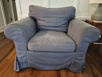 2 IKEA Uppland Oversized Armchairs Blue