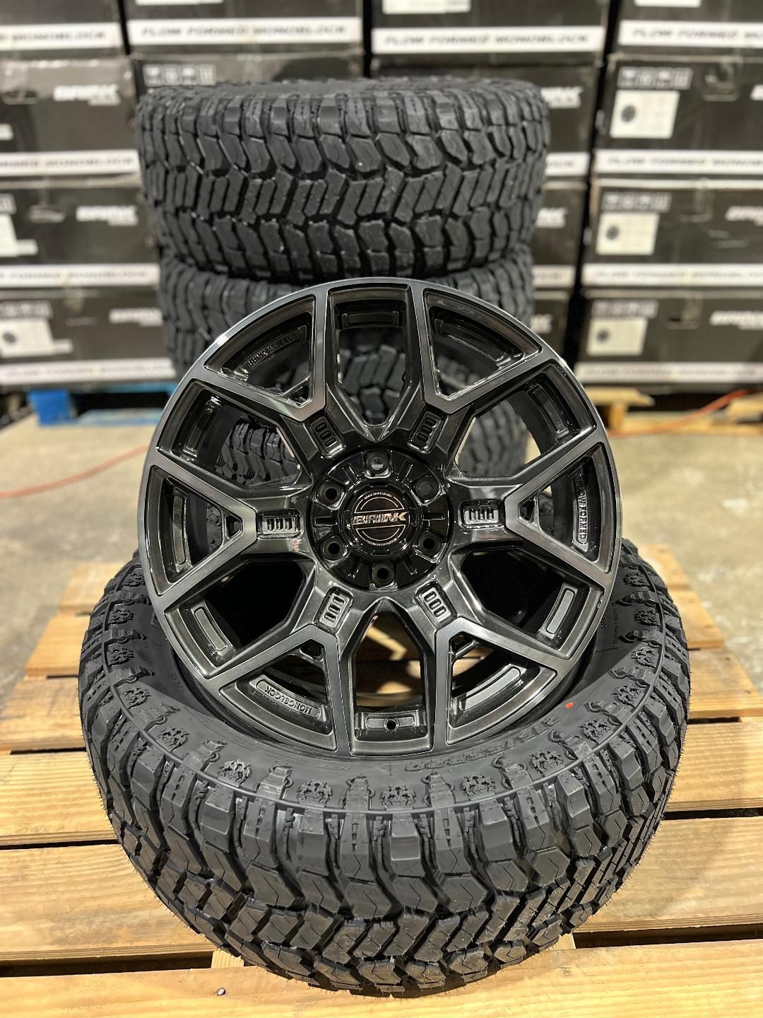 20x9 BRINK B204 Machined Titanium Flow Formed Wheels & 275/55R20 RT Tires - Fits Most 6 Lug Trucks