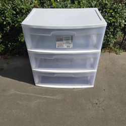 White Sterilite 3 Drawer Storage Container 