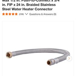 Braided Stainless Steel Water Heater Connector 168