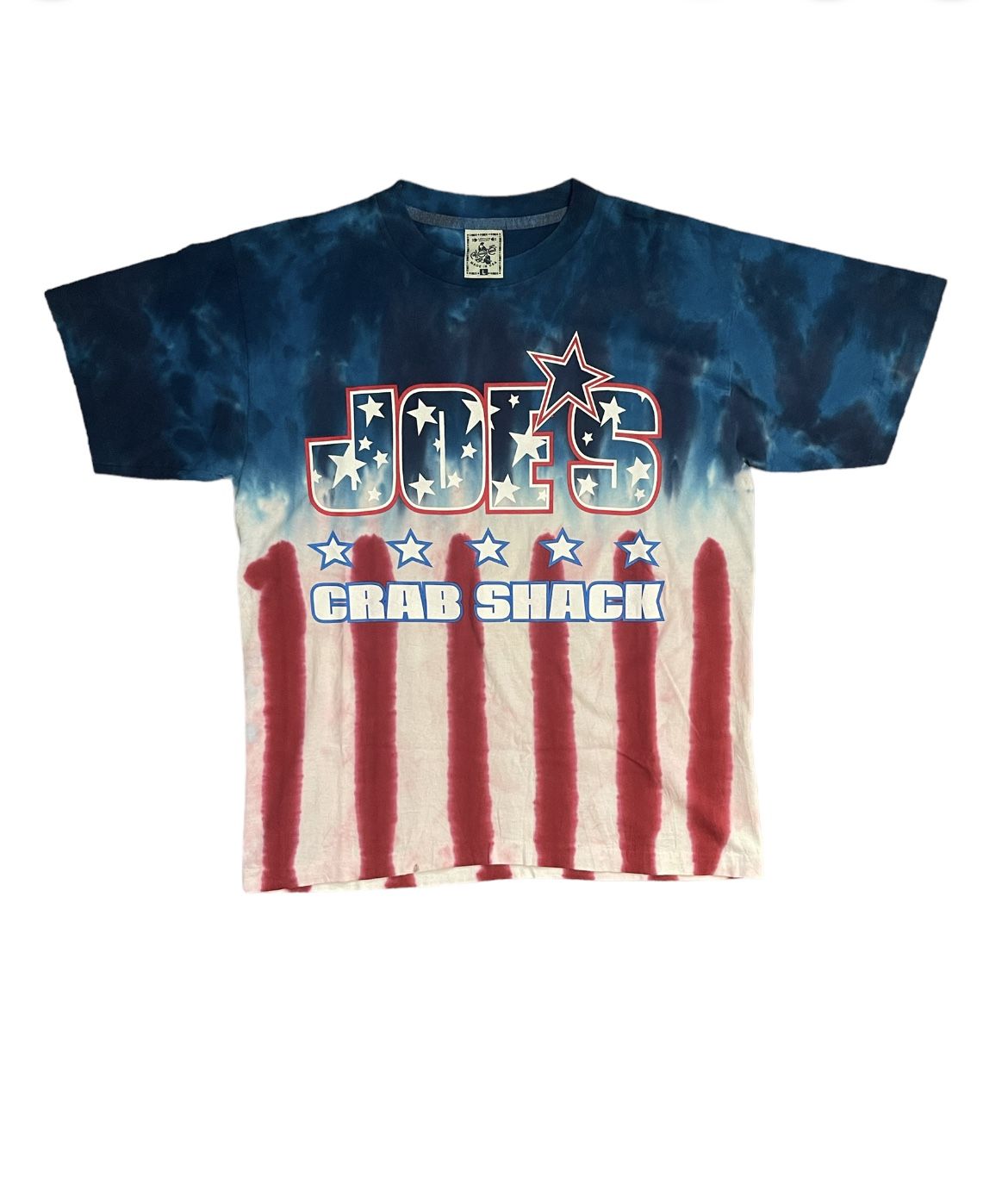 Vintage Single Stitch Joe’s Crab Shack 90’s USA American Flag T Shirt Size Large NEW