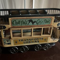 1930s French Street Car 30" Trolley Double Decker Train Chat Noir Cafe Paris 