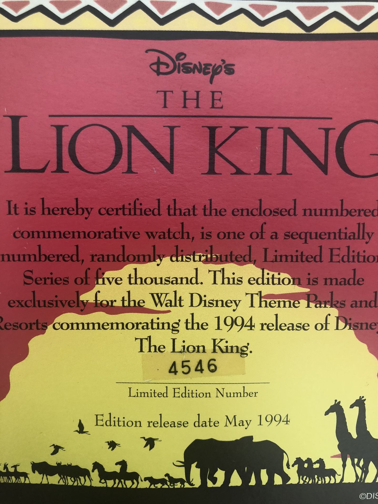 Disney Lion Kingdom Collectible Watch