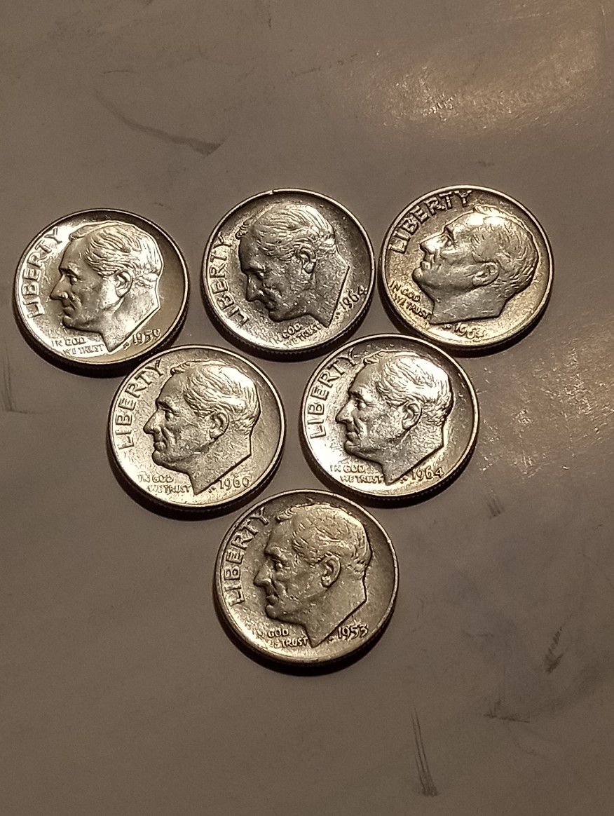6 Silver Roosevelt Dunes. 90% Silver