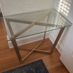 Glass Brass Side Table