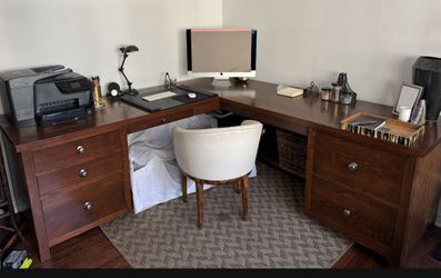 Reclaimed Wood Desk - Executive Desk - L Shaped Wood Desk 