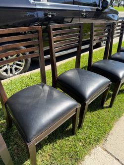 Set of 8 wood dining chairs