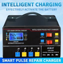 12V/24V 400A Heavy Duty Smart Car Battery Charger Automatic Pulse Repair Trickle