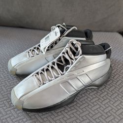 New Adidas Crazy 1 Silver Men's Size 11.5 Basketball Shoes Kobe NWT