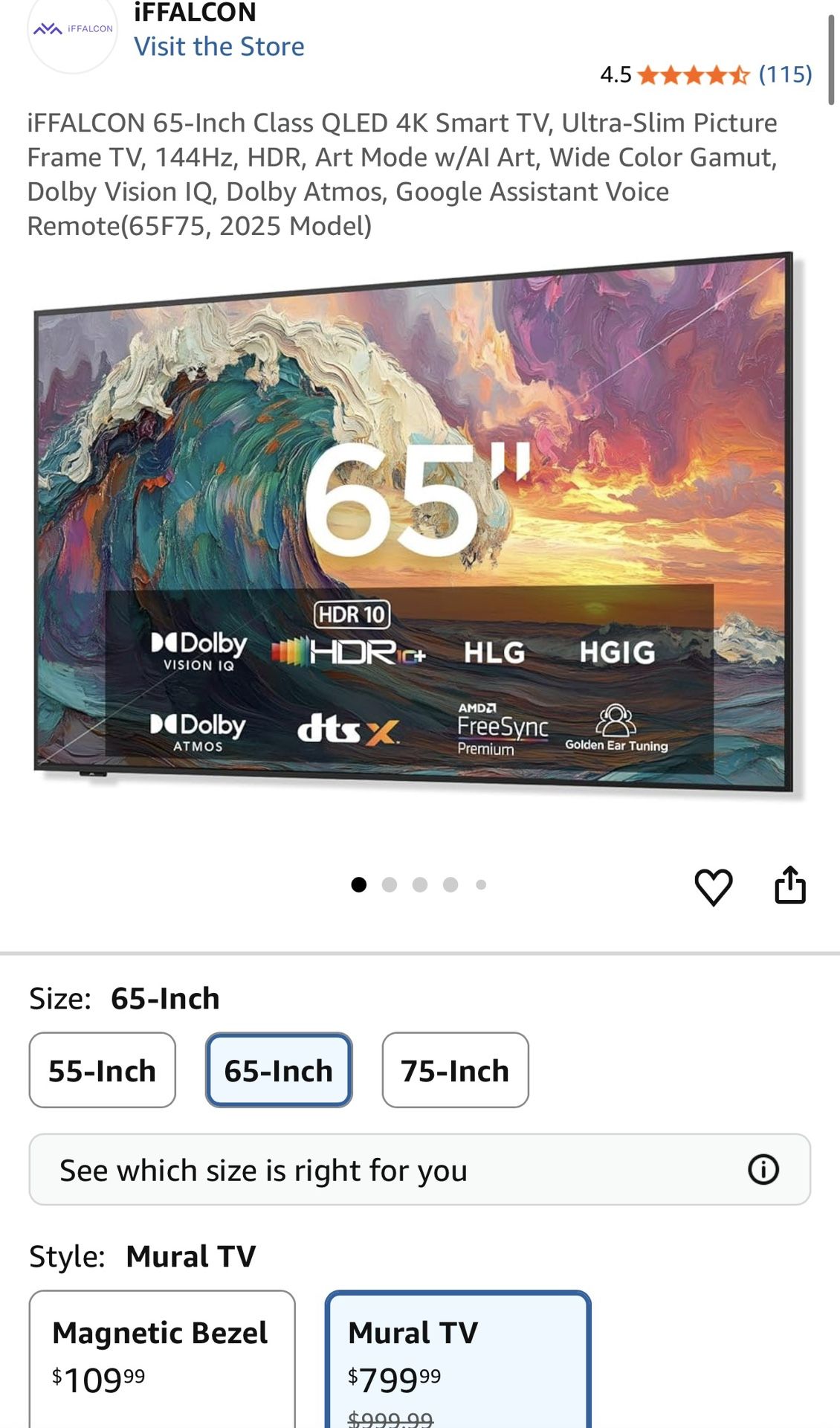 65 Inch Ii Falcon 4k Tv
