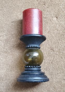 Candle Stick with Blown Glass center by World Market.