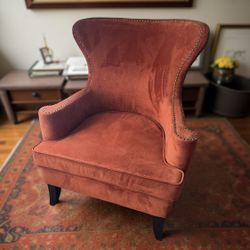 Nutmeg Elliott Wingback Chair Seat Burnt Orange World Market