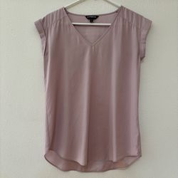 Express blush mauve pink short sleeve blouse XS