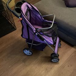 Purple Dog Cat Pet Stroller