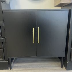 Black Cabinet w/gold Handles