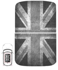 Mini 2017 Countryman (F60) Sunroof Vinyl Sticker “Grey Grunge Union Jack Flag”