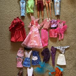 Bundle Of Barbies, Vintage Ken, and Doll Clothes