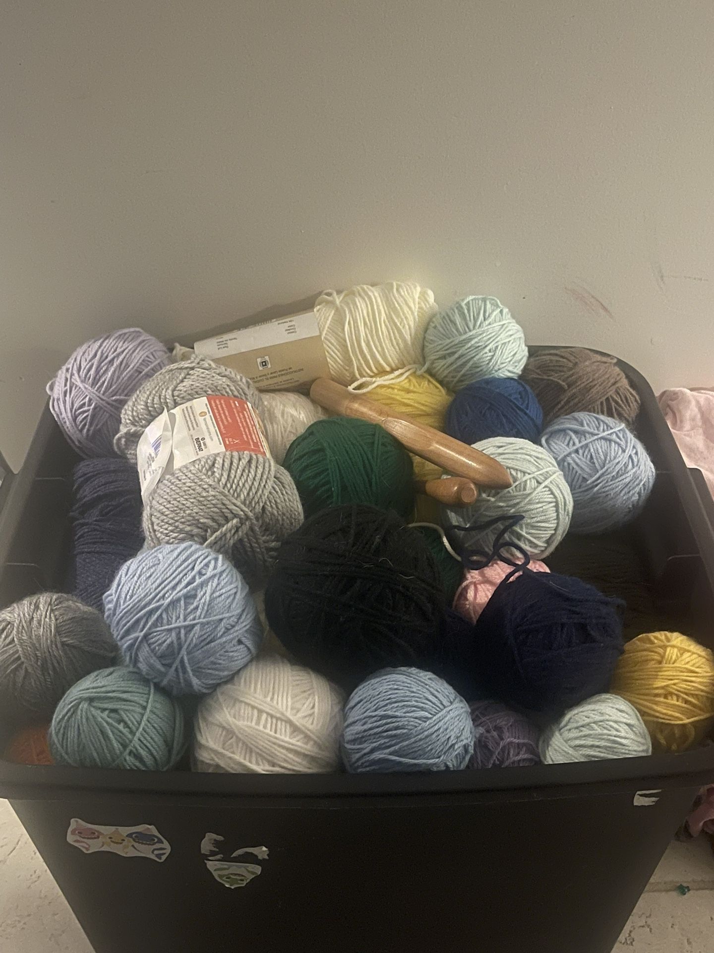 Large Bin Of Yarn