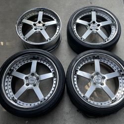 AMF Forged Wheels Rims Staggered Set Deep Rear Lip 5x112