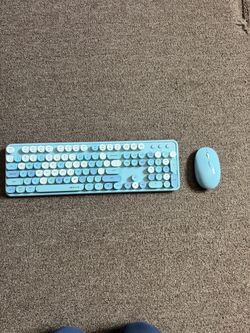 Blue keyboard with mouse
