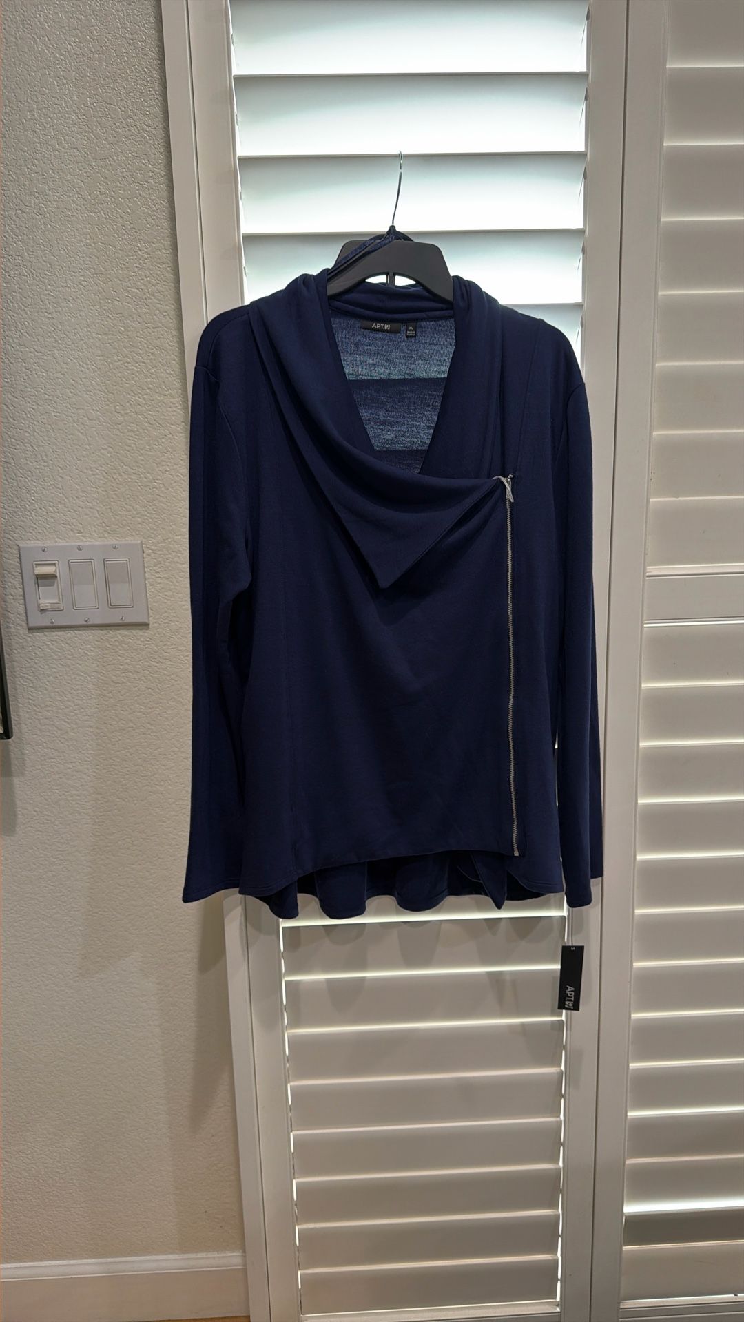 APT 9 Navy Blue Side Zip Jacket