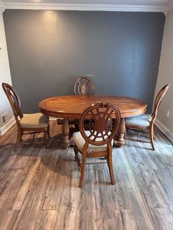 Oval Wood Dining Table with 4 Chairs