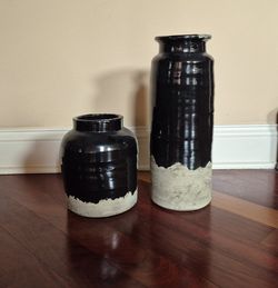 Black Ceramic Vases - Price Reduced 