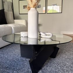 Glass & Wood Coffee Table