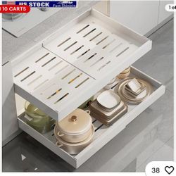 Pull Out Cabinet Organizer Expandable Drawer Organizer Easy Slide Out Drawers