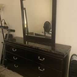 King size Headboard and Dresser With mirror Set