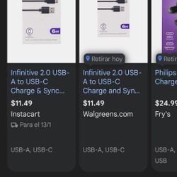 Infinitive 2.0 USB-A to USB-C Charge and Sync 6ft, 1.0 ea