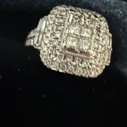 White Gold Engagement Ring Real Diamonds, Lab Made