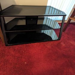 Black Glass TV Stand