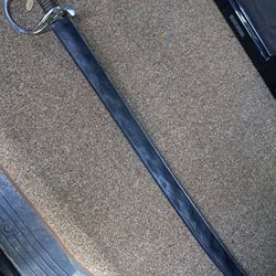 U S Marines Sword With Leaather Scabbard 
