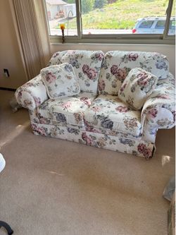 Floral loveseat, sofa