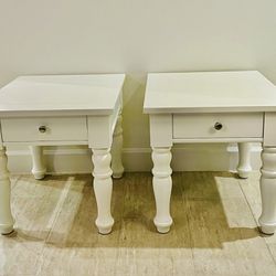 Pair Of Solid Wood End Tables