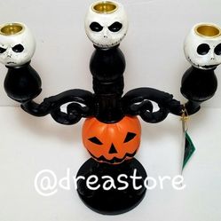 Nightmare Before Christmas Jack faces Candelabra pumpkin center