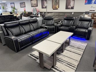 Power Reclining Sofa & Loveseat + FREE Recliner Chair