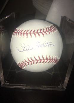 Steve Carlton Signed Baseball Certified Phillies HOF