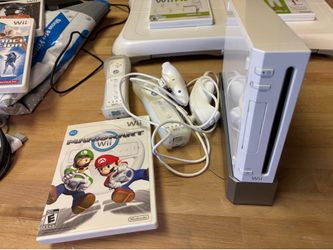 Wii console with Mario Kart