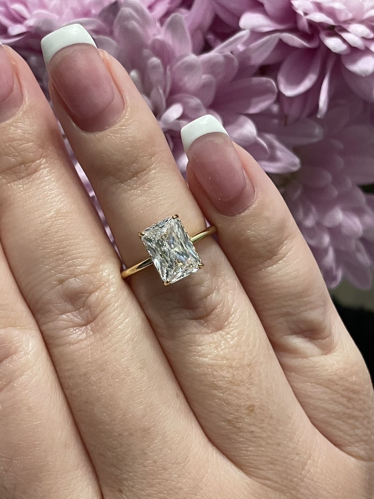 Brand New 18K Yellow Gold Over Silver 925 Engagement Ring With 3CT