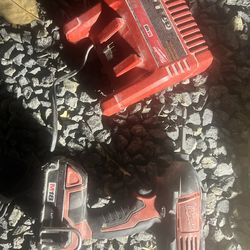 Milwaukee charger and impact and battery