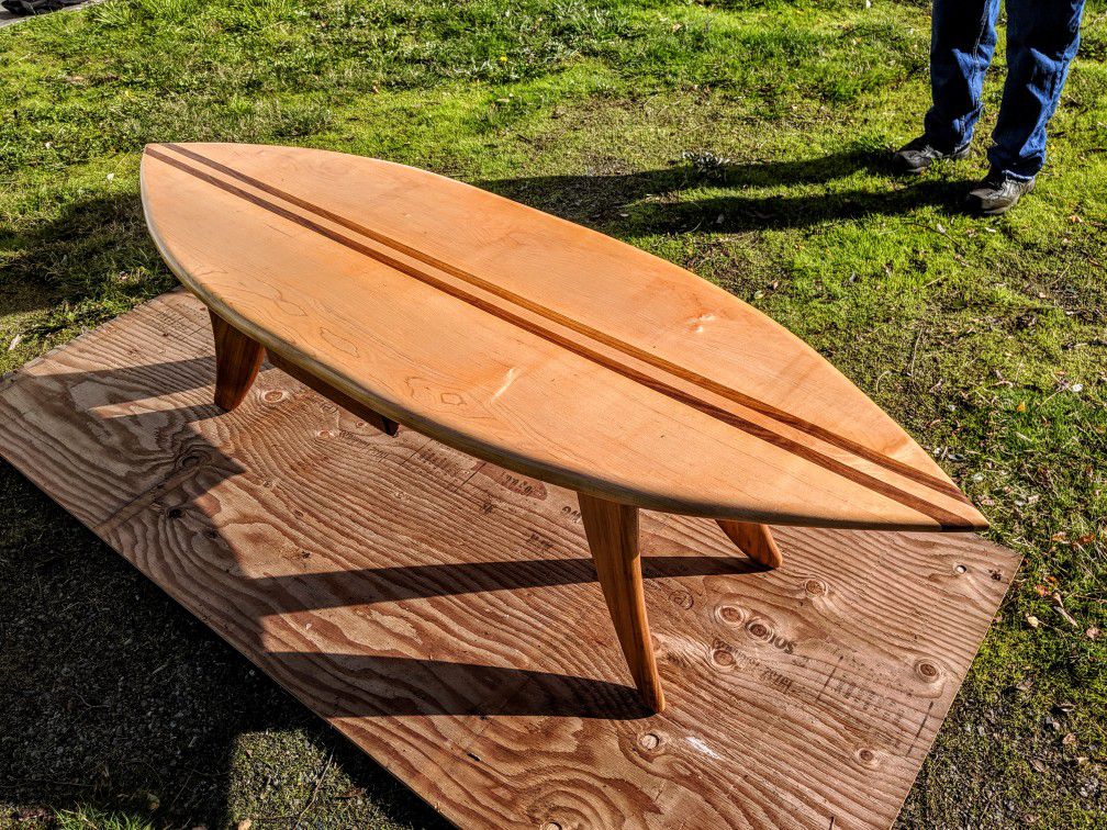 Surf Board Coffee Table custom made by Brian Kawal
