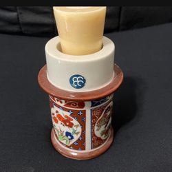 Japanese Imari Style Candle Holder With Scented Candle 🕯️ 