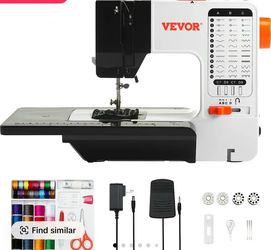 VEVOR Portable Sewing Machine – 38 Stitches, Foot Pedal & Accessory Kit