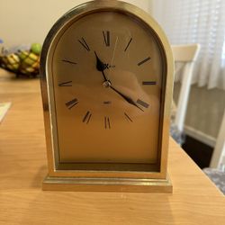 Vintage HOWARD MILLER Brass Quartz Desk Clock