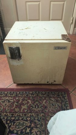 Vintage MINI Fridge/freezer BEST EVER! (Stained not dirty)
